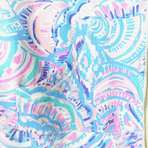Lilly Pulitzer Leona Full Zip Womens Activewear Jacket SZ XS Sea Shell Tropical - Picture 3 of 15